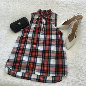 J Crew Tartan Plaid Sleeveless Top